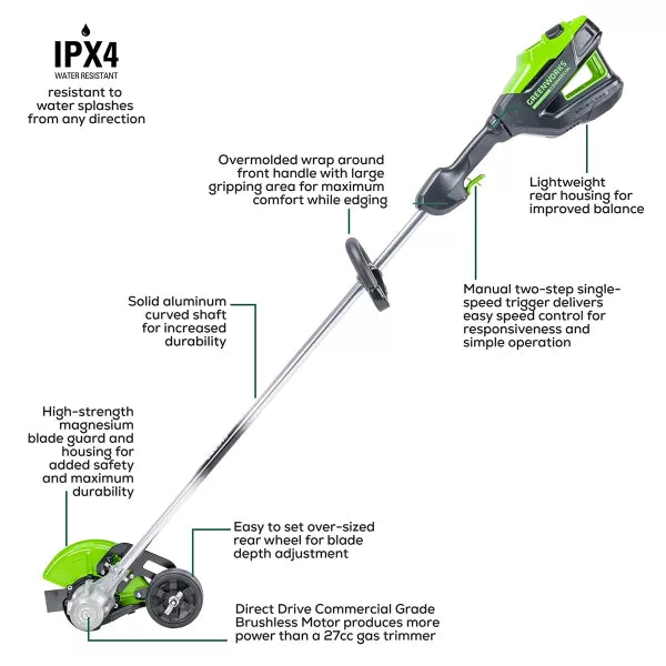 Greenworks 82v Straight Shaft Edger (Skin Only)