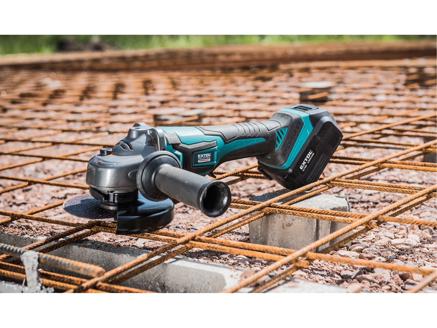 Extol Cordless Brushless Angle Grinder, SHARE20V, 1x2000mAh Battery