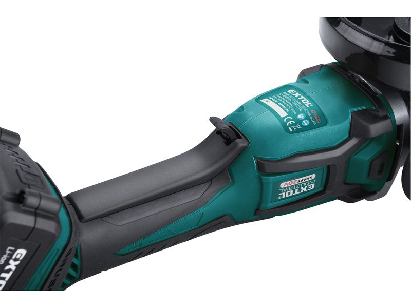 Extol Cordless Brushless Angle Grinder, SHARE20V, 1x2000mAh Battery