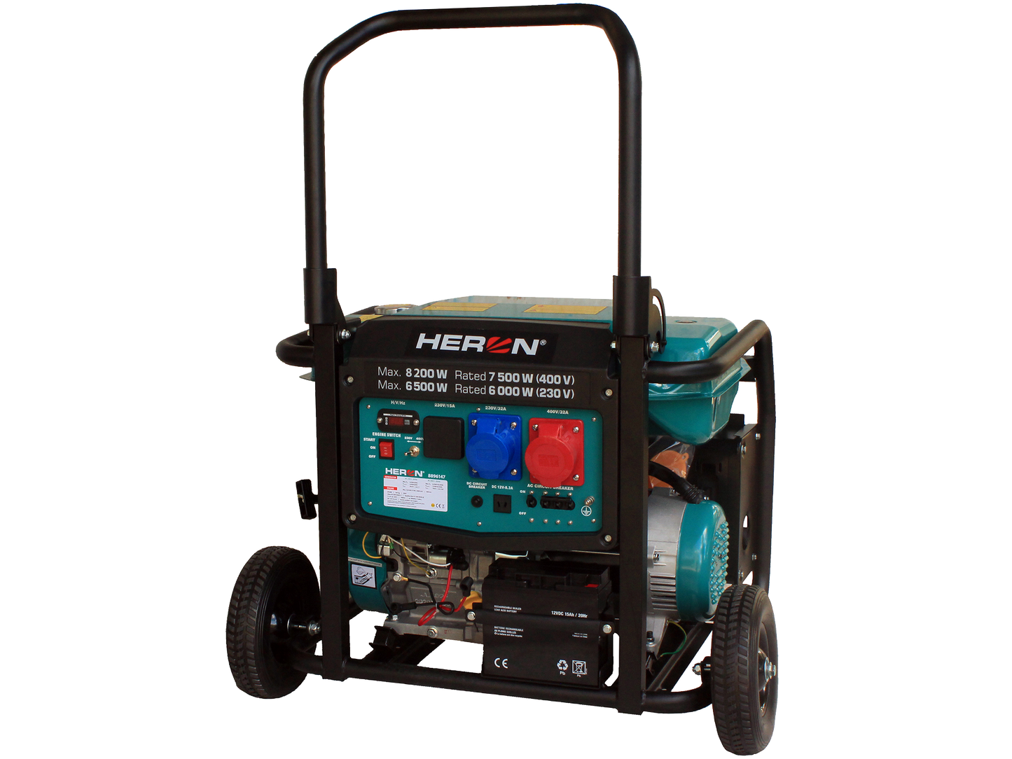 Heron 8.2kW 3 Phase Petrol Generator with Zero Gravity Frame