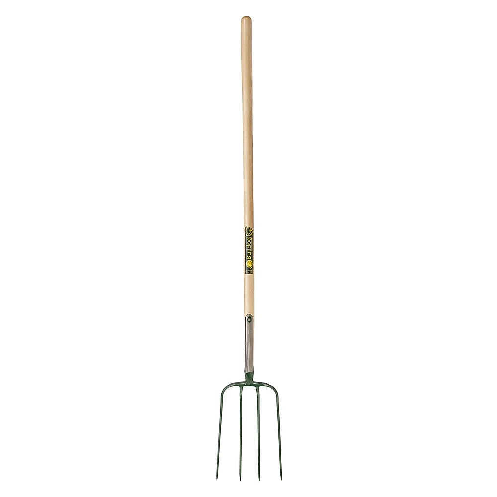 Bulldog Premier Farming Manure Fork, Strapped, 4 Prong, 48" Ash Shaft